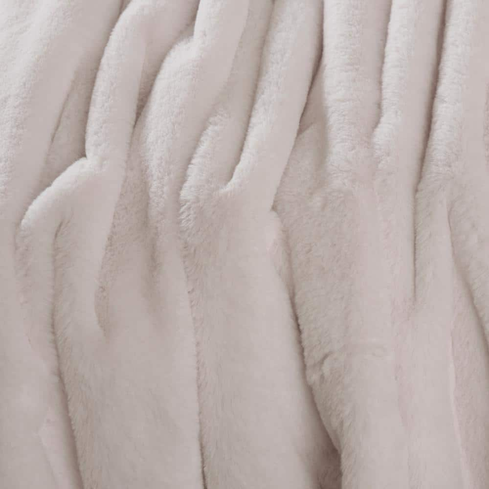 Luxe Taupe Polyester Throw Blanket