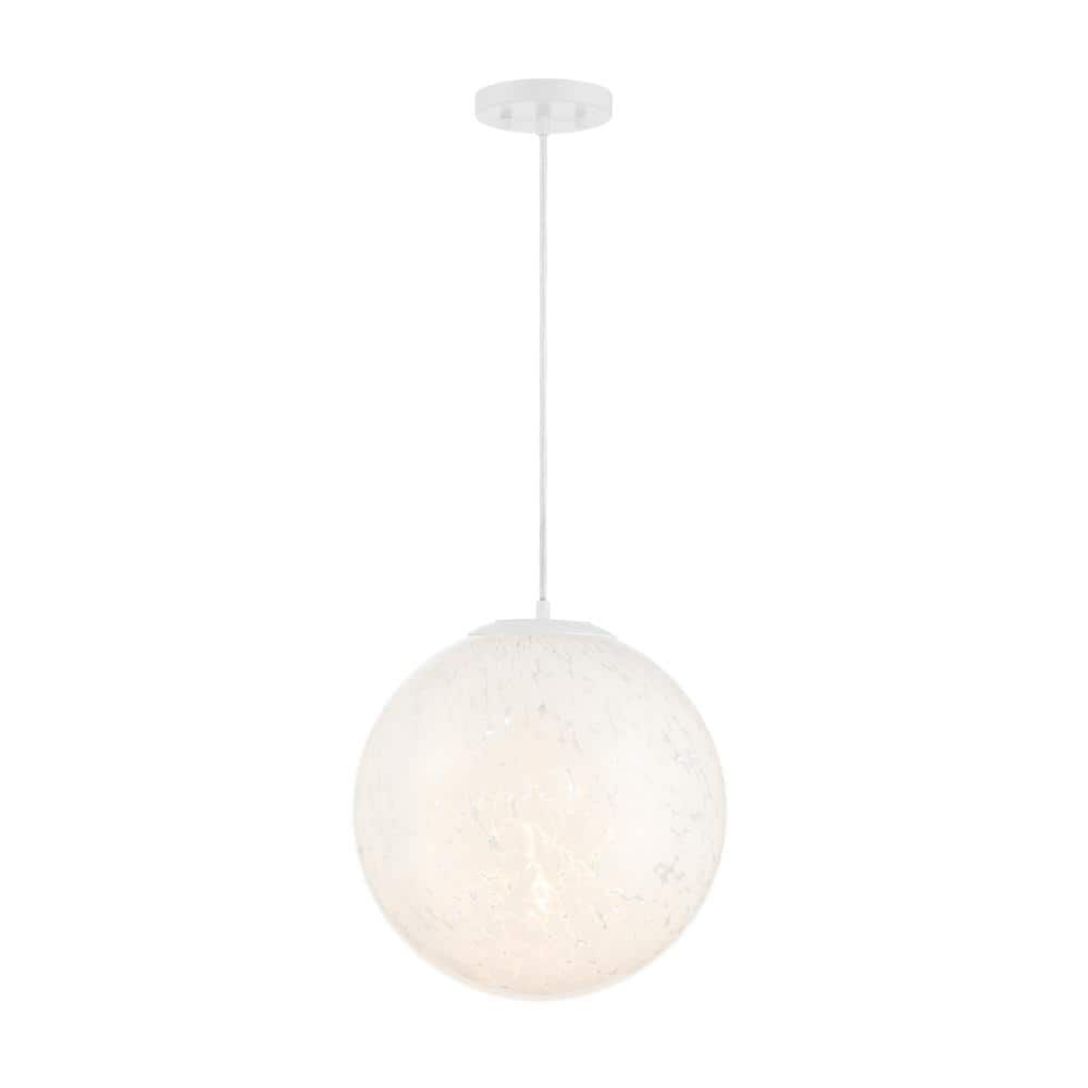 Matte White Globe Pendant Light with Frosted Glass Shade