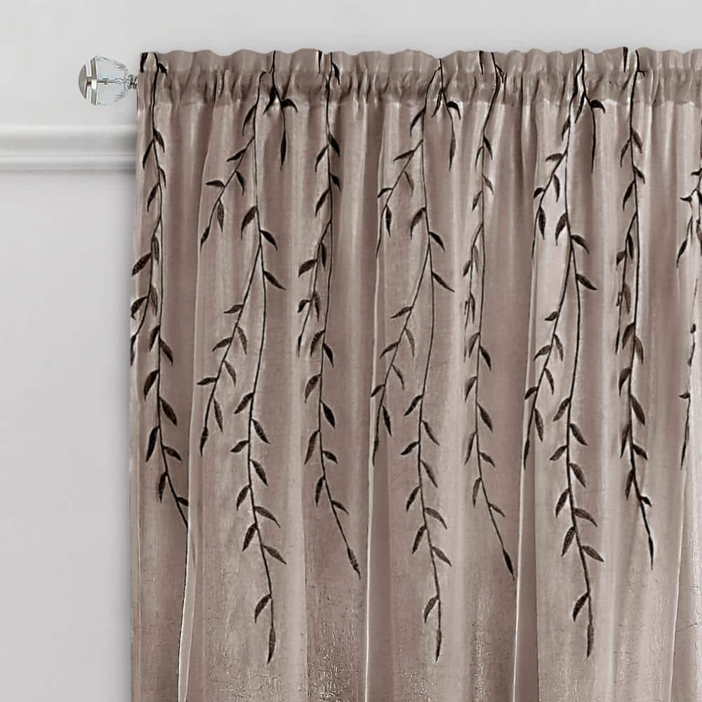 Traditional Elegance Willow Rod Pocket Window Curtain Panel - 42x63 - Toffee