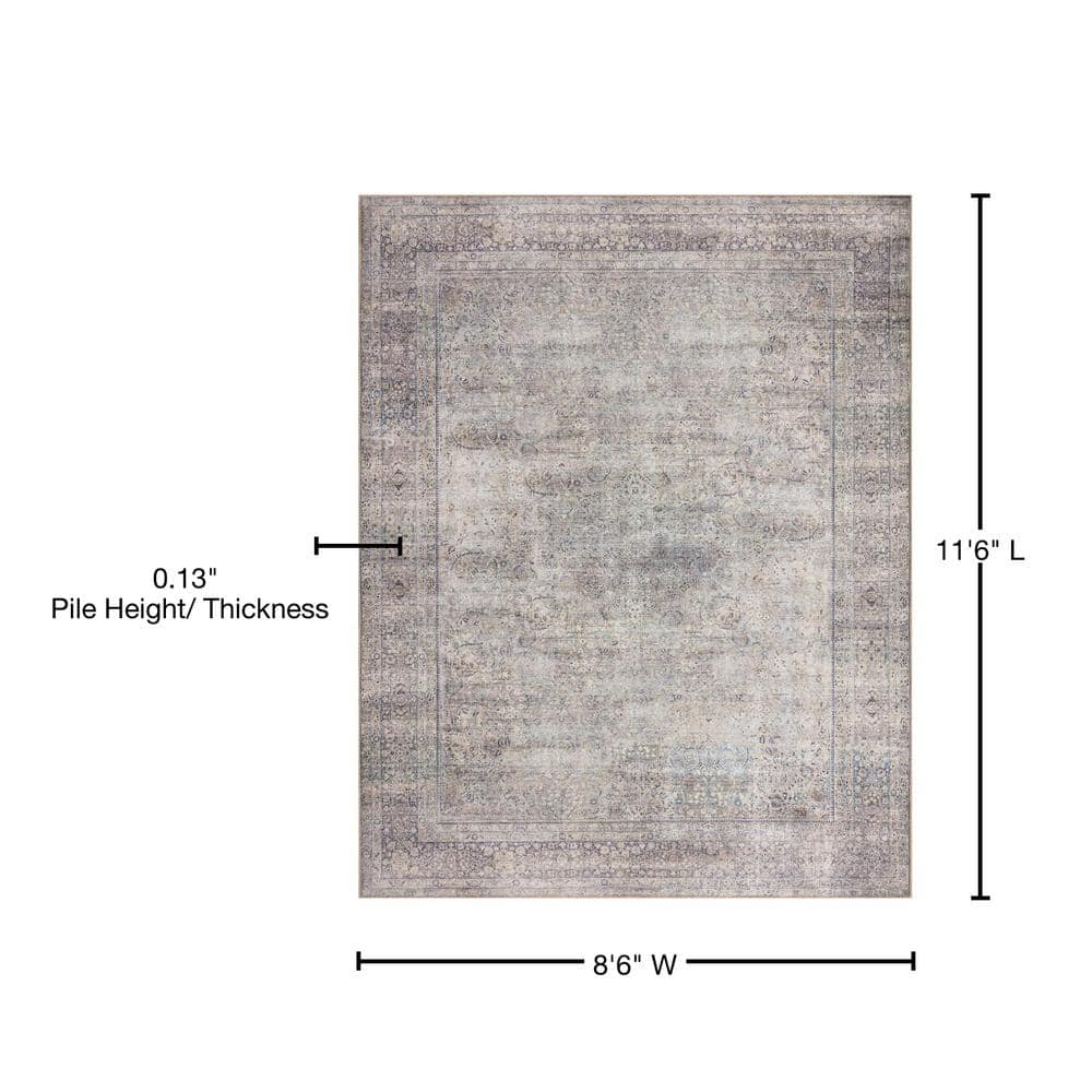 Loloi II Wynter WYN-03 Silver / Charcoal Oriental Area Rug 8'-6" x 11'-6"