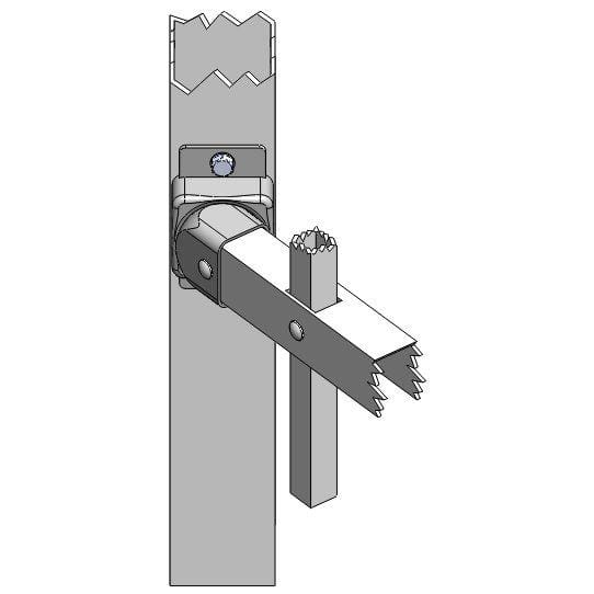 White Metal Fence Post 2 in. X 2 in. X 3 Ft. with Flange Post (White)