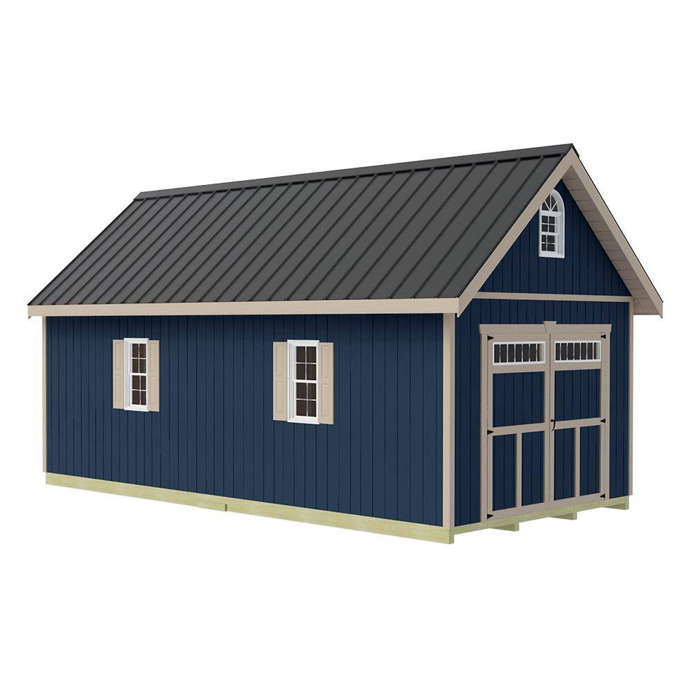 Best Barns Geneva Wooden Storage Shed with Swing Open Doors & Transom Windows 8' x 20' x 12'