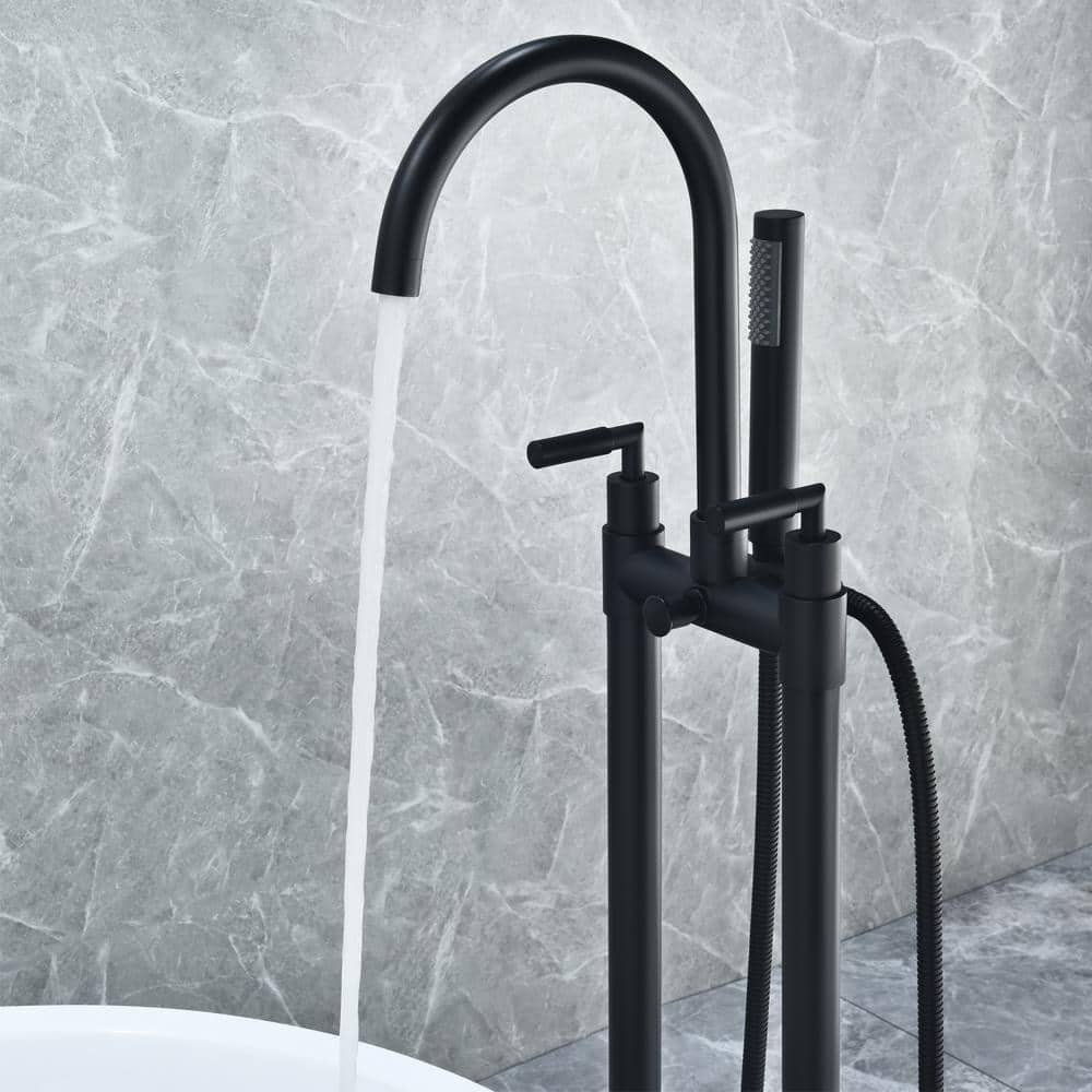 Gnosall 2 Handle Floor Roman Tub Faucet with Diverter