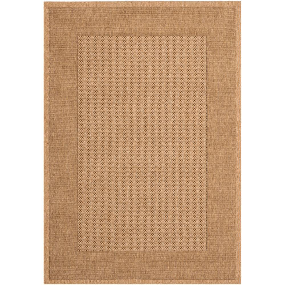 SAFAVIEH Courtyard Justine Bordered Indoor/Outdoor Area Rug, Natural/Gold, 2'7" x 5'