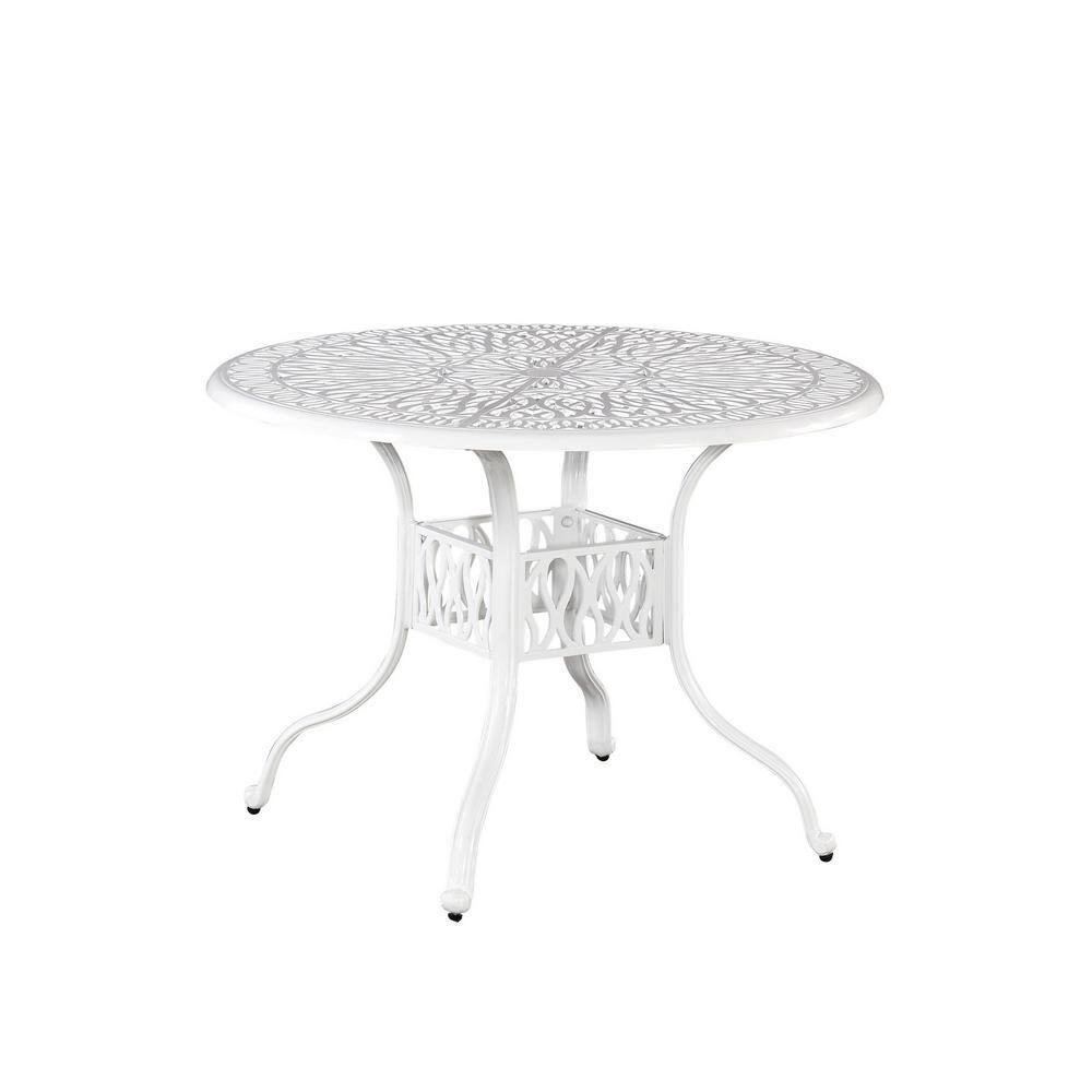 Homestyles Capri Aluminum Outdoor Dining Table in White