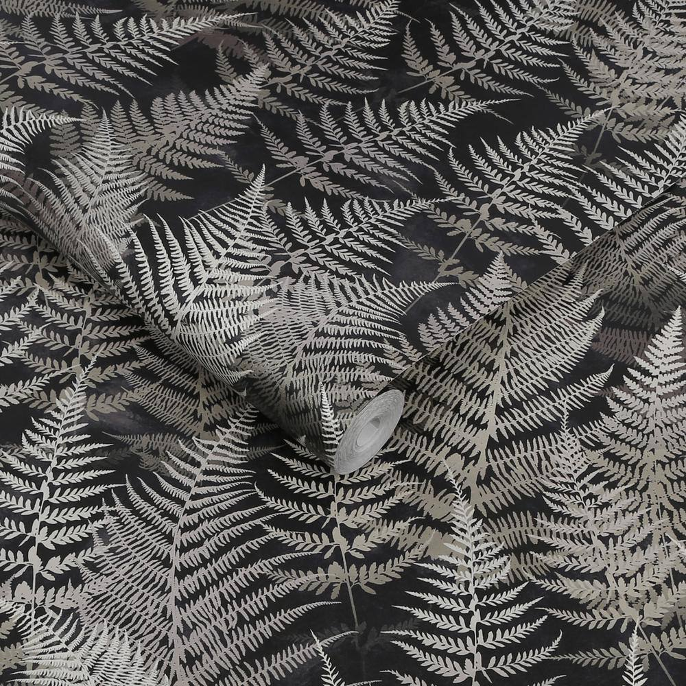 Clarissa Hulse Woodland Fern Charcoal Removable Wallpaper