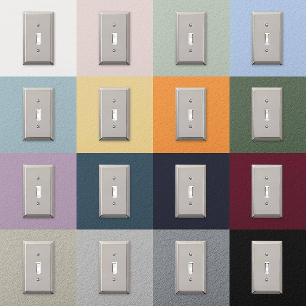 Amerelle 163TPN Century Wallplate, 1 Toggle, Steel, Polished Nickel, 1-Pack