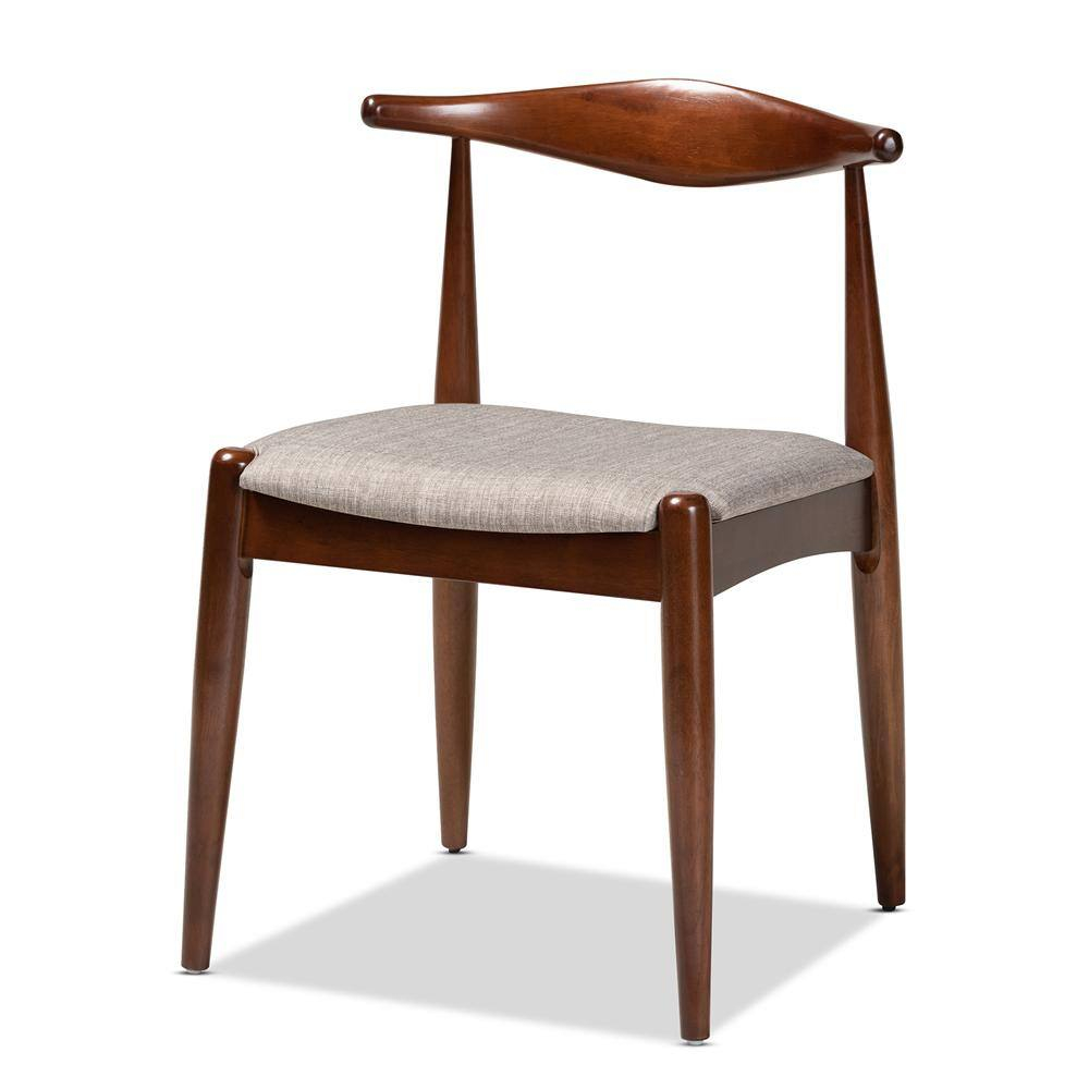 Walnut Brown & Light Gray Mid-Century Modern 6-Piece Dining Set