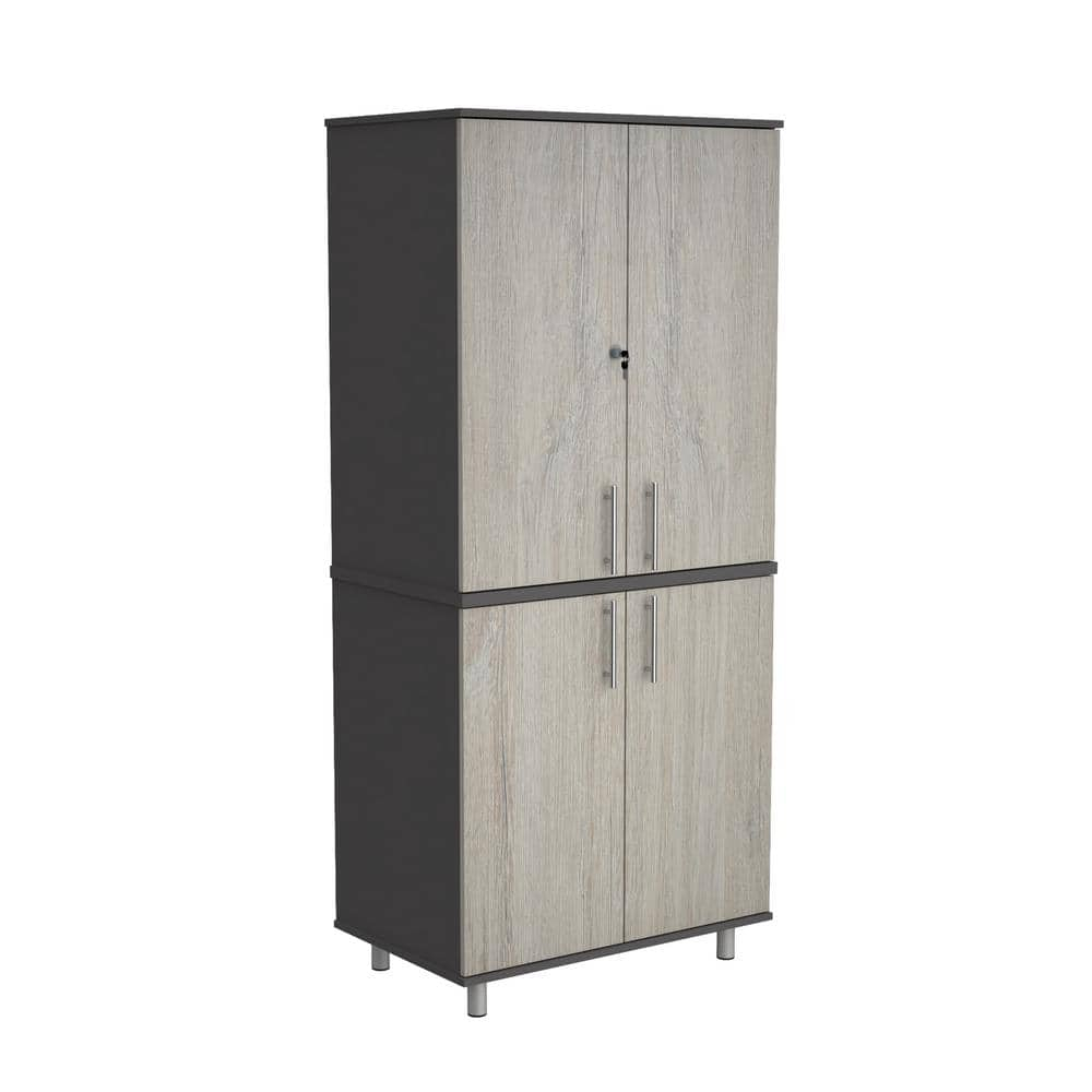 Inval America Kratos 5-Shelf Garage Storage Cabinet in Chantilly/Dark Gray