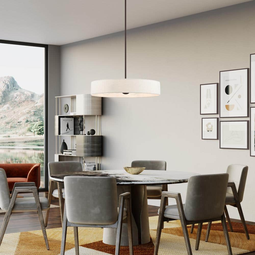 Venlo 4 Light Bronze with Antique Brass Accents Pendant