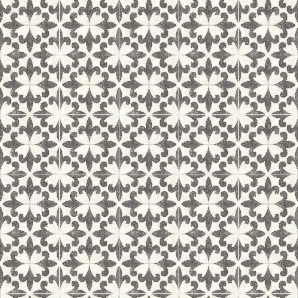 Chesapeake Remy Black Fleur Tile Wallpaper