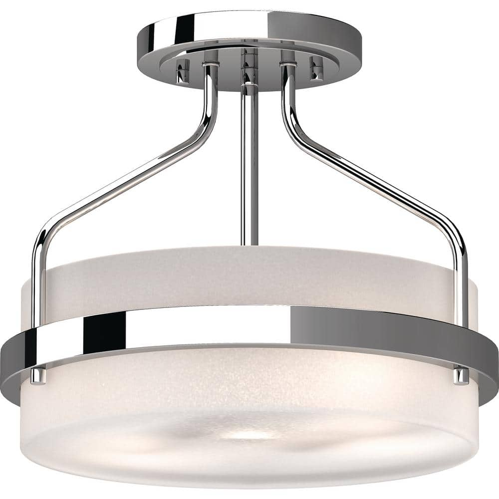 Volume Lighting 4743 Emery 2 Light 13" Wide Semi-Flush Ceiling Fixture - Chrome