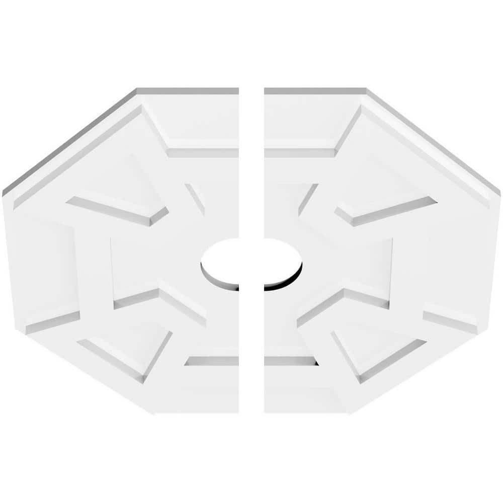 18"OD x 3"ID x 6 1/4"C x 1"P Logan Architectural Grade PVC Contemporary Ceiling Medallion, Two Piece