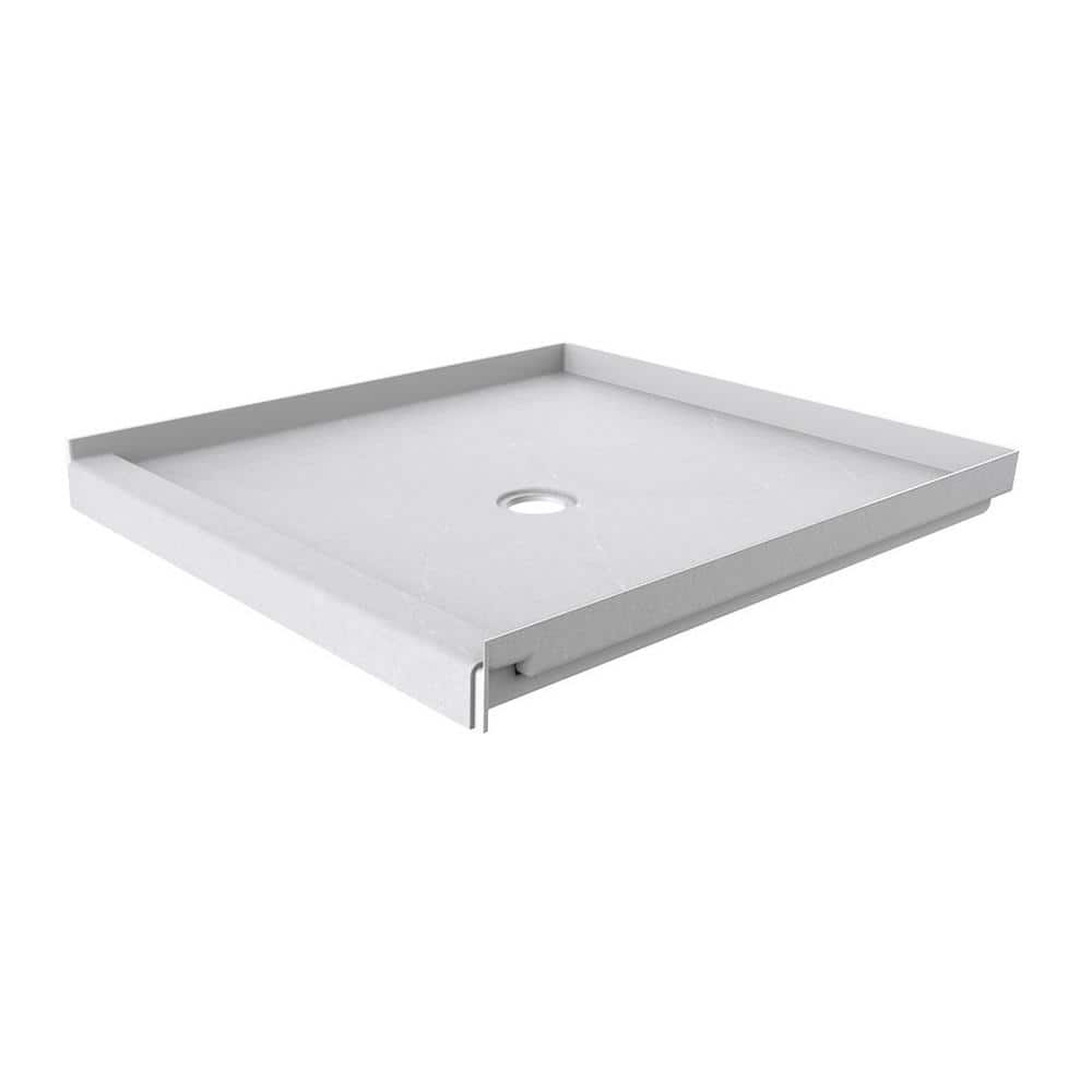 FlexStone 36"L x 36"W Single Threshold Alcove Shower Base with Center Drain
