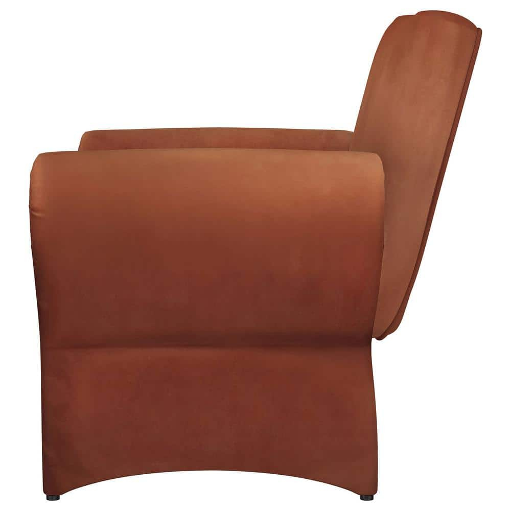 Coaster Liana Fabric Upholstered Roll Arm Accent Armchair in Rust Orange