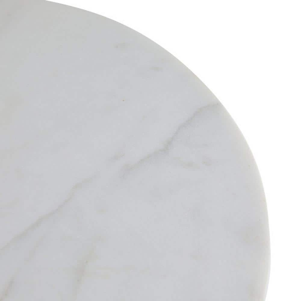 Creative Co-Op Round Marble Charcuterie or Cutting Board, White