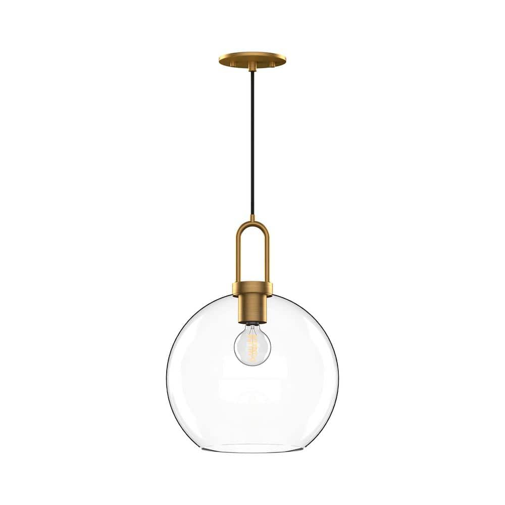 Soji Mini Globe Pendant Light in Aged Gold with Brushed Nickel