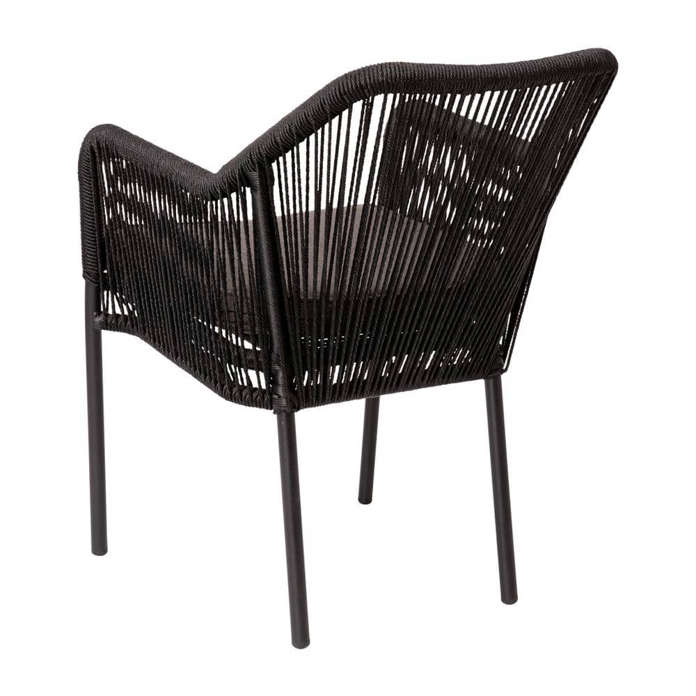 Black Aluminum Outdoor Dining Chair (Set of 2)