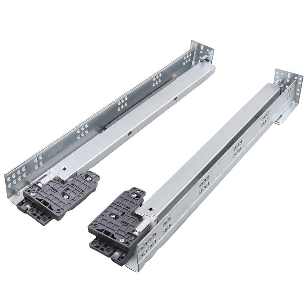 21 in. Silver Steel Full Extension Soft Close Undermount Drawer Slide Kit