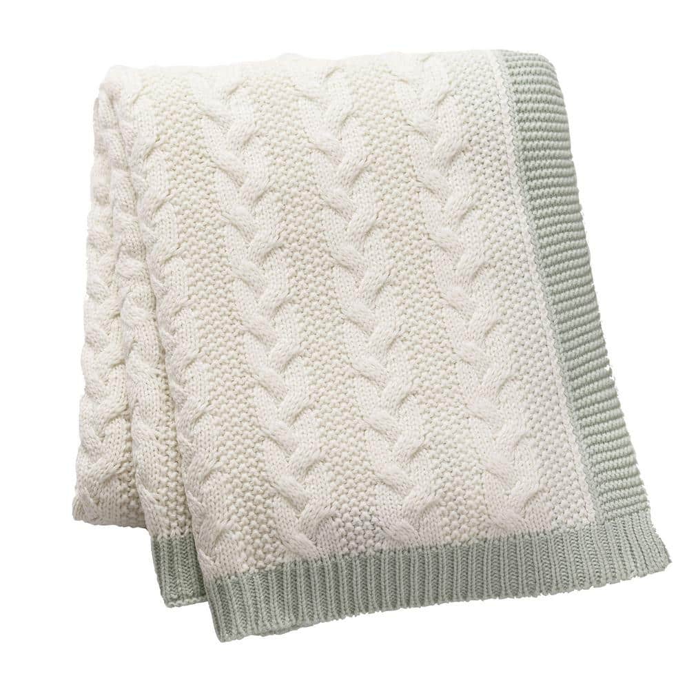 Cozy Classics Aromatherapy Peppermint Cable Knit Throw Blanket by