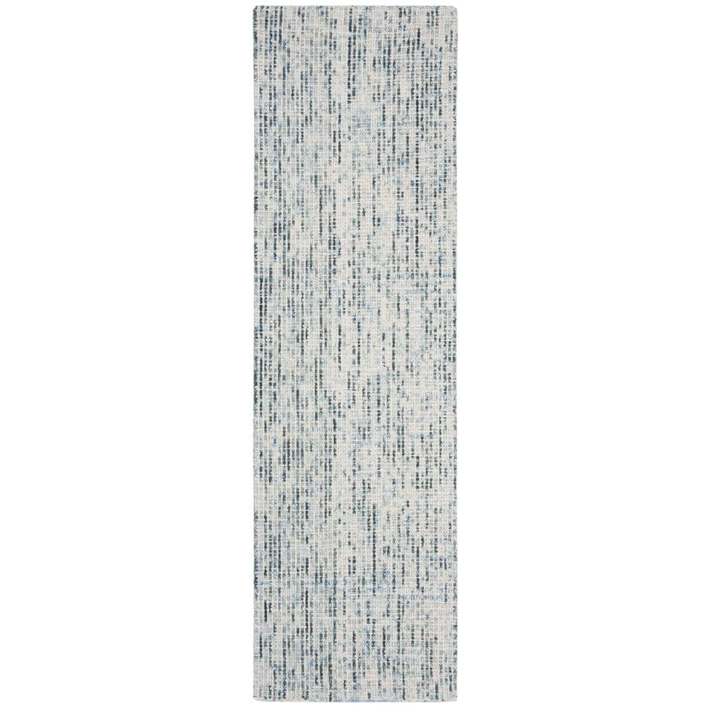 SAFAVIEH Abstract Delia Geometric Wool Runner Rug, Blue/Charcoal, 2'3" x 6'