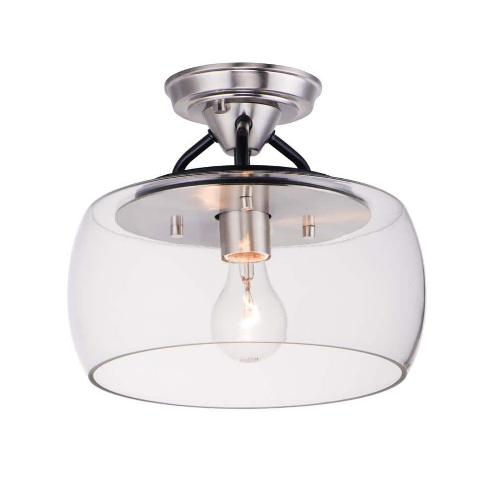 Maxim Lighting Goblet 1 - Light Semi-Flush Mount in  Black/Satin Nickel