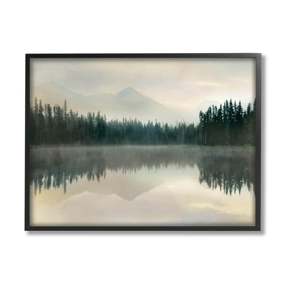 Stupell Indtries Foggy Lake Forest Landscape Soft Nature Water Reflection,20 x 16,Design by Danita Delimont