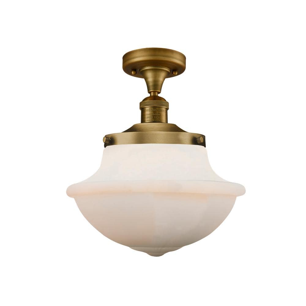 Innovations Lighting Franklin Restoration 1 - Light Semi-Flush Mount in  Brushed Brass