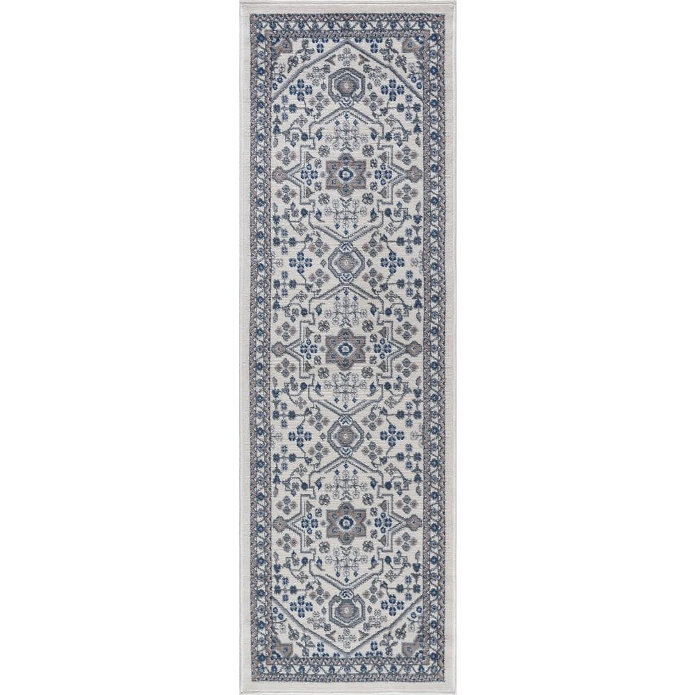 Hampton Oriental Cream 2 ft. x 8 ft. Indoor Runner Rug