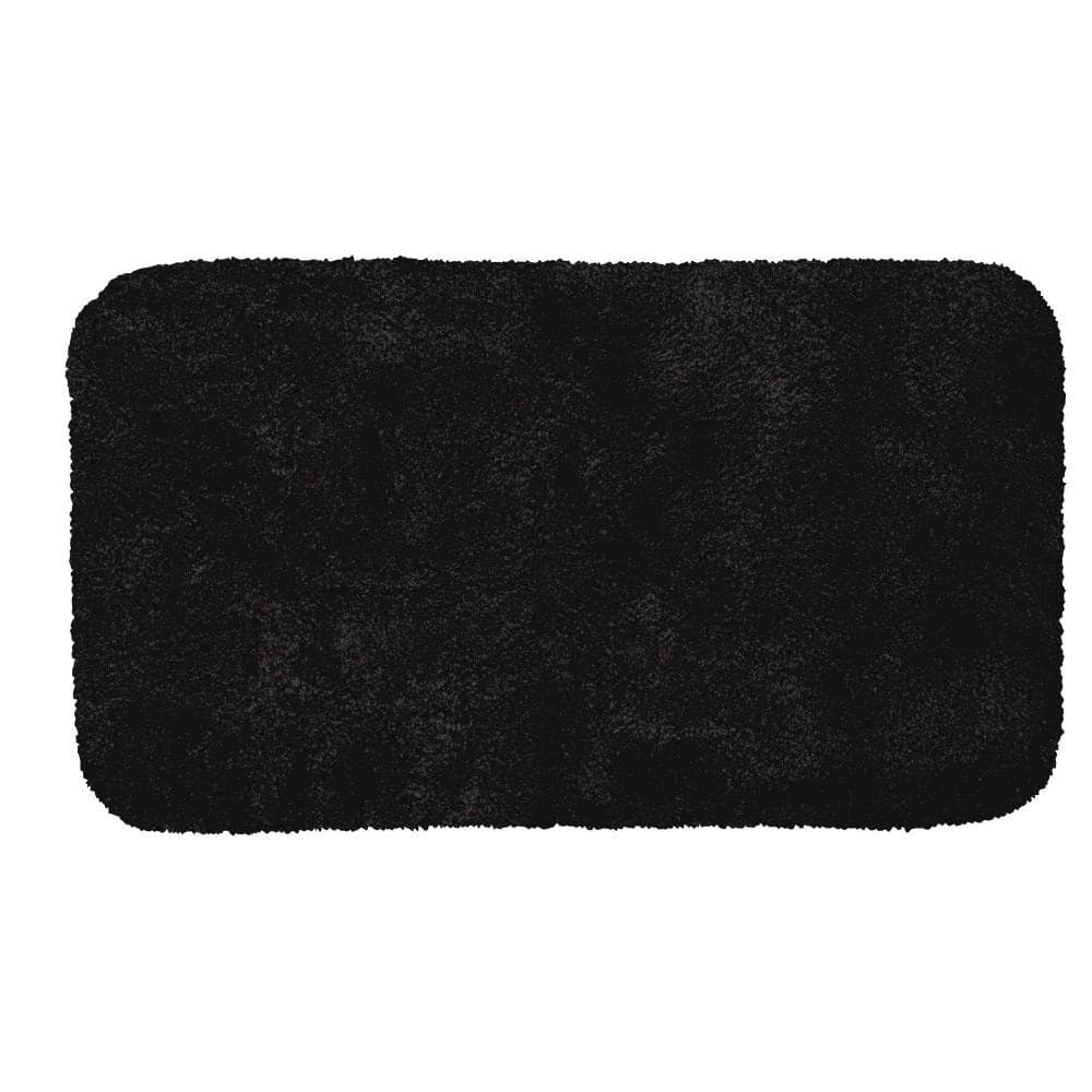 Acclaim Black 20 in. x 34 in. Nylon Machine Washable Bath Mat