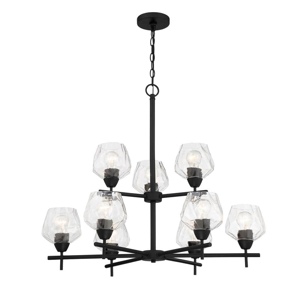 9 Light Chandelier-Coal Finish    -Traditional Installation Minka Lavery 2179-66A