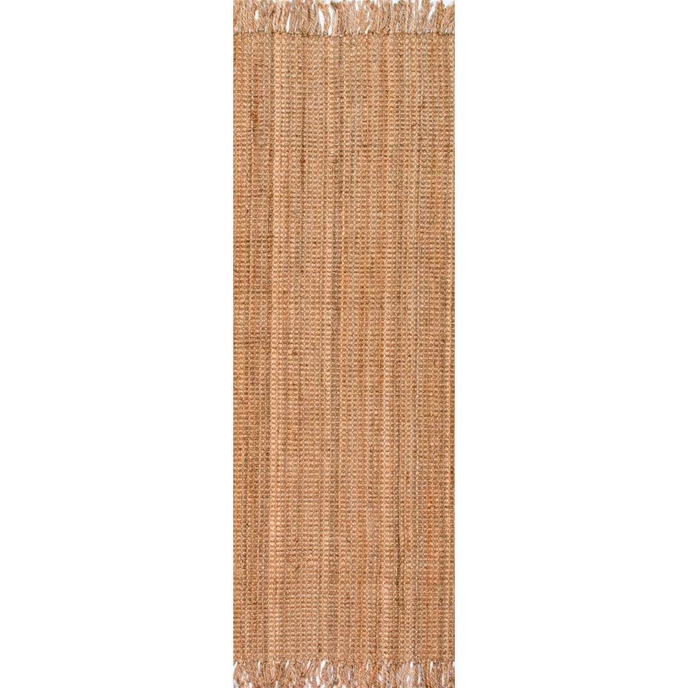nuLOOM Daniela Chunky Jute Natural 2' 6" x 6' Farmhouse Runner Rug