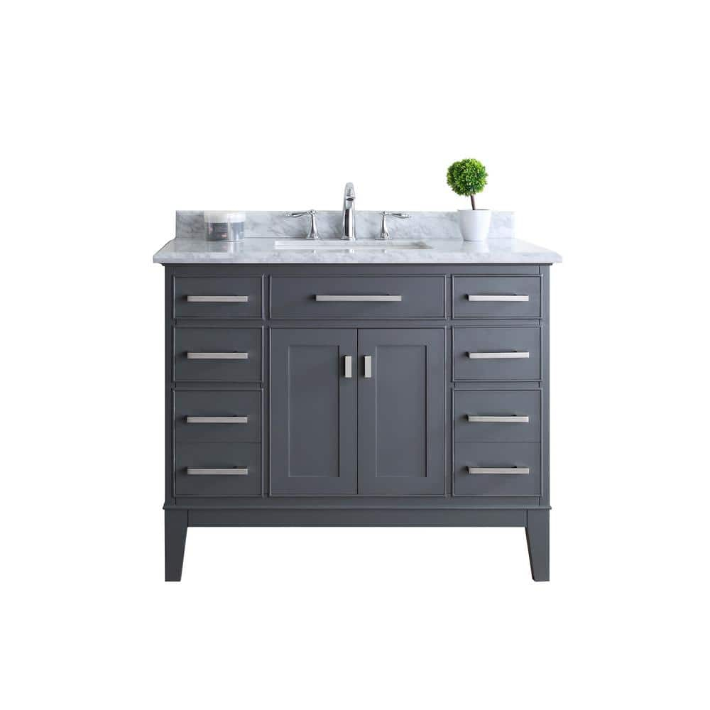 Ari Kitchen & Bath Danny 42" Solid Wood Bathroom Vanity in Maple Gray