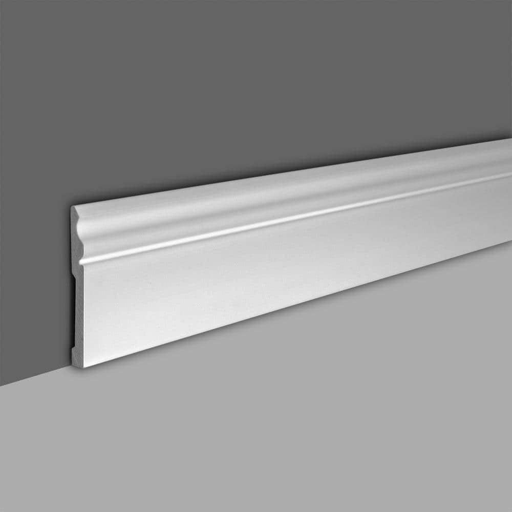 WM 163E 5-5/8 in x 1/2 in x 6 in Long Plain Recycled Polystyrene Base Moulding Sample