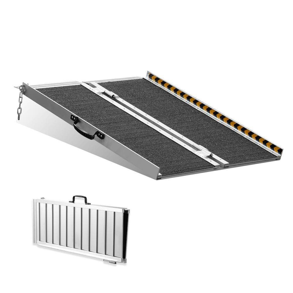 VEVOR Portable Wheelchair Ramp - 3 ft, 800 lbs Capacity, Non-Slip Aluminum, Folding Threshold Ramp for Mobility Scooters, Suitable for Home Steps, Stairs, Doorways, Curbs