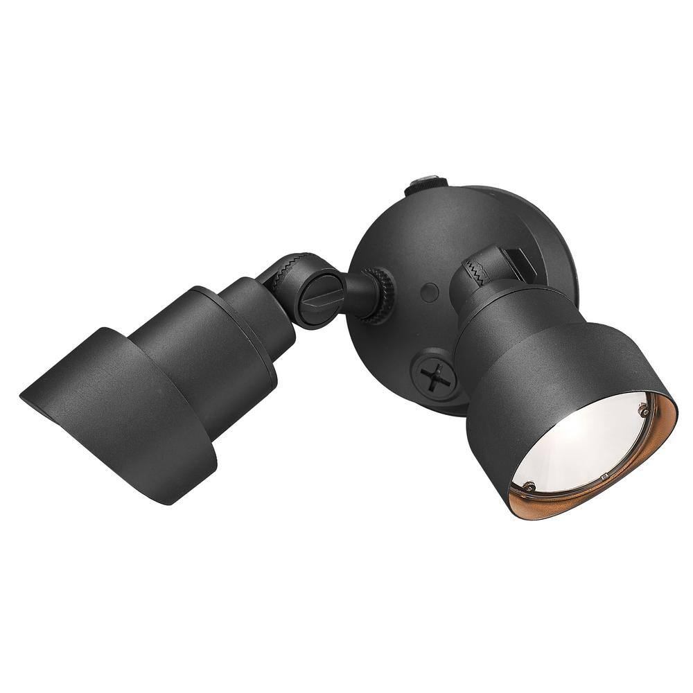 Adjustable Dual-Head Matte Black LED Security Floodlight