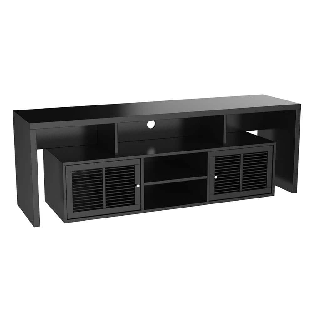 Convenience Concepts Designs2Go Lexington 59" TV Stand in Black Wood Finish