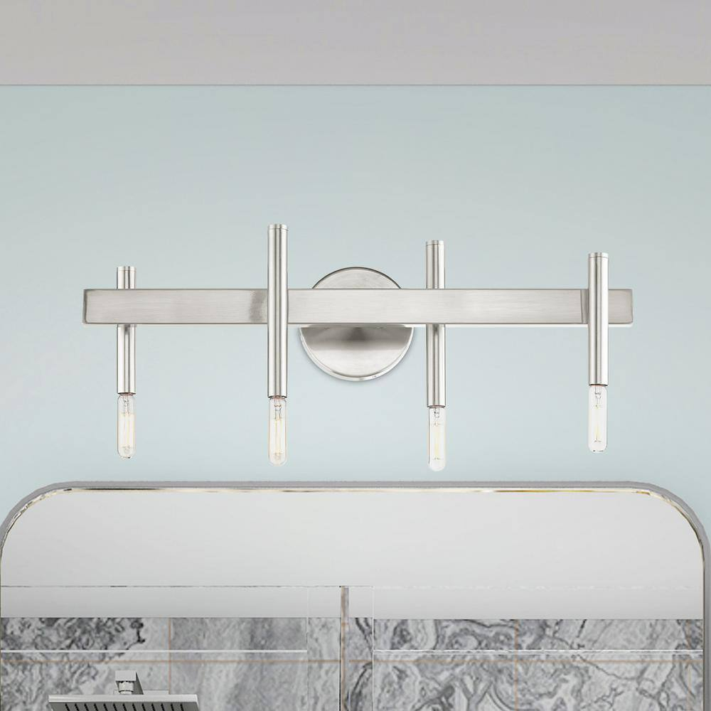 Livex Lighting Denmark 4 - Light Vanity in  Brushed Nickel