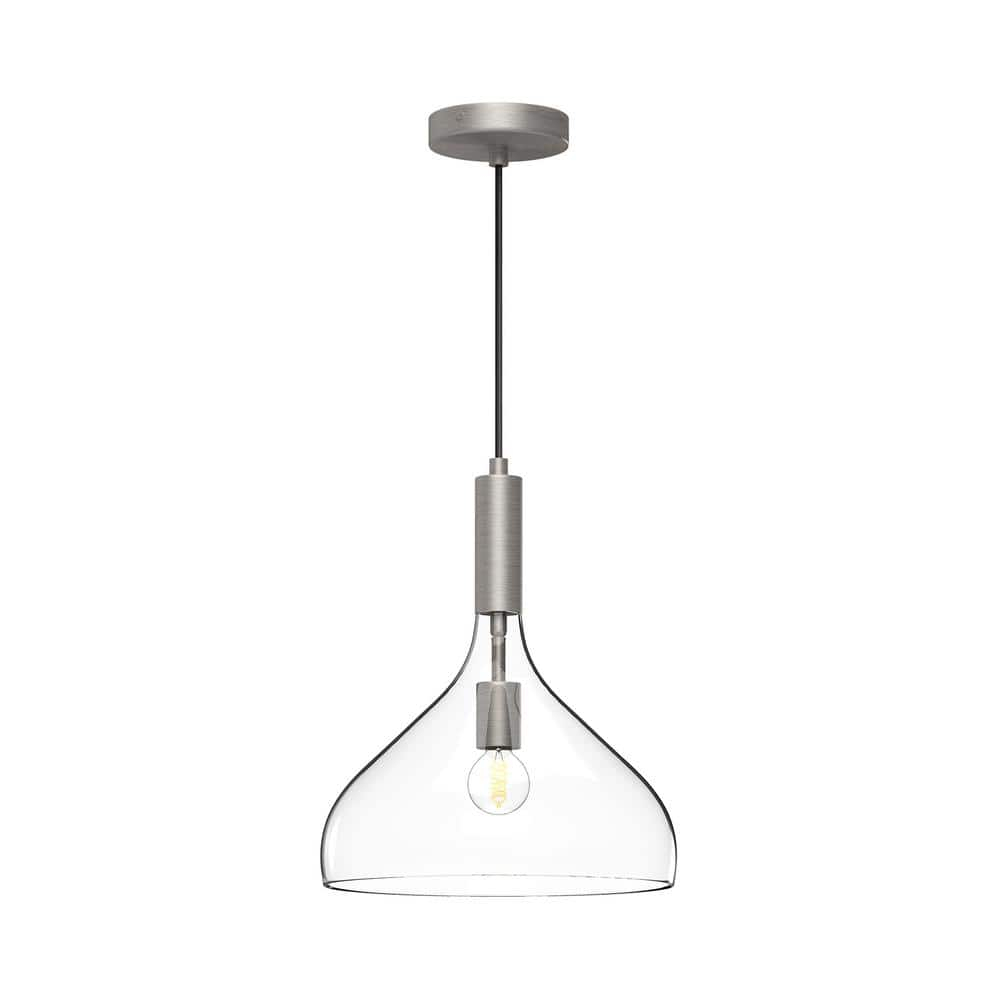 Belleview Brushed Nickel and Clear Glass Pendant Light