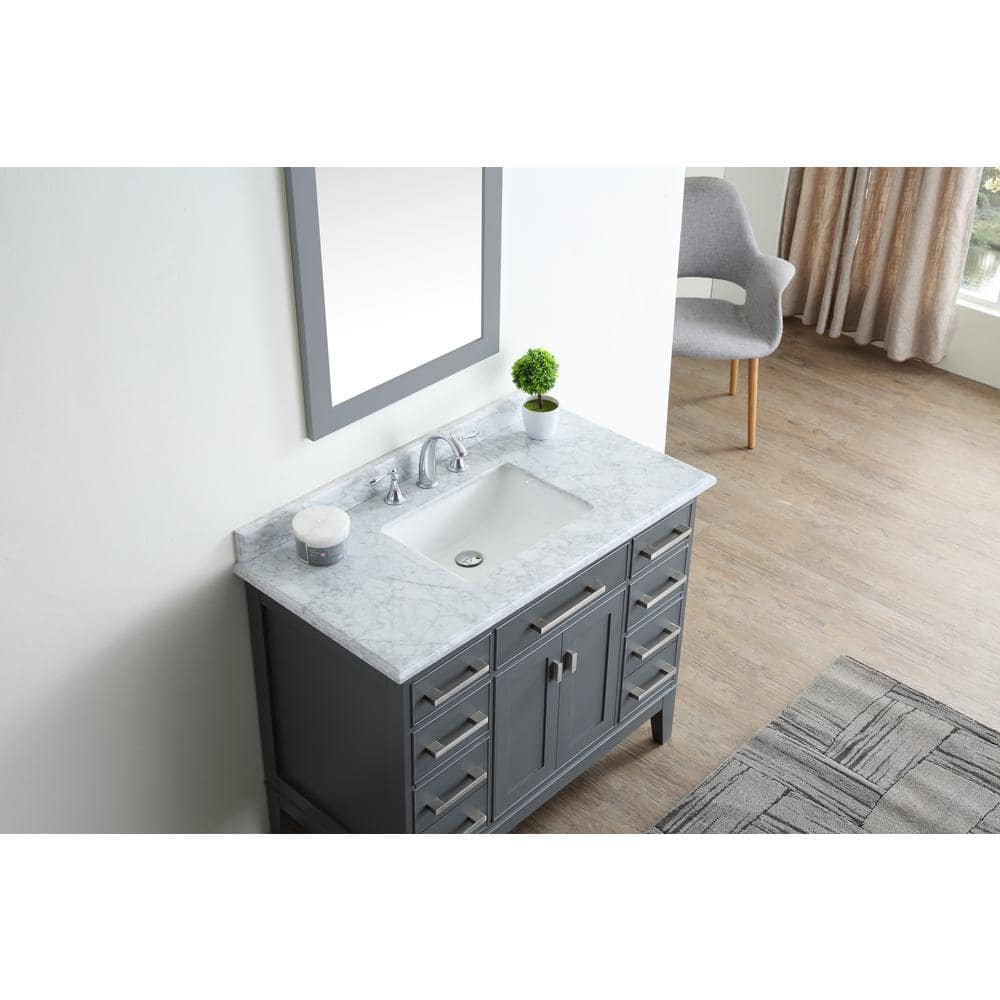 Ari Kitchen & Bath Danny 42" Solid Wood Bathroom Vanity in Maple Gray