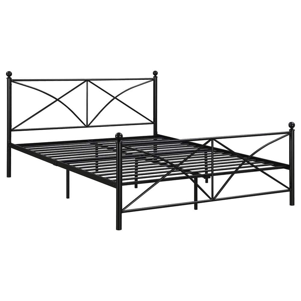 Hart Queen Metal Platform Bed, Matte Black
