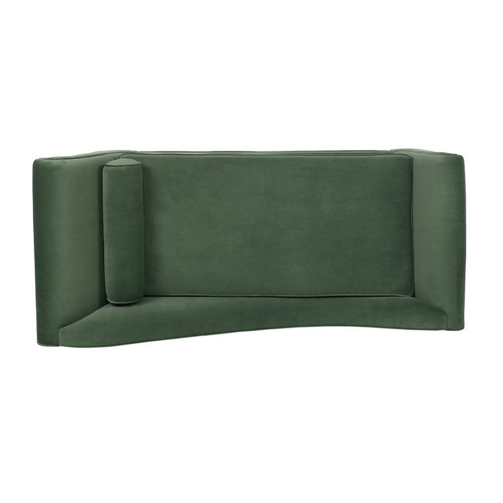 Noble House Xane Indoor Fabric Chaise Lounge With Bolster Pillow, Sage Green