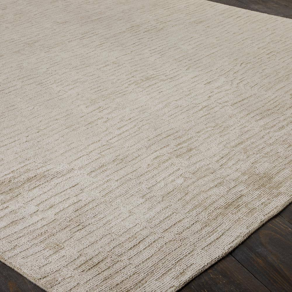Handmade Linear Pattern Area Rug Linen 3'6" x 5'6" 4' x 6'