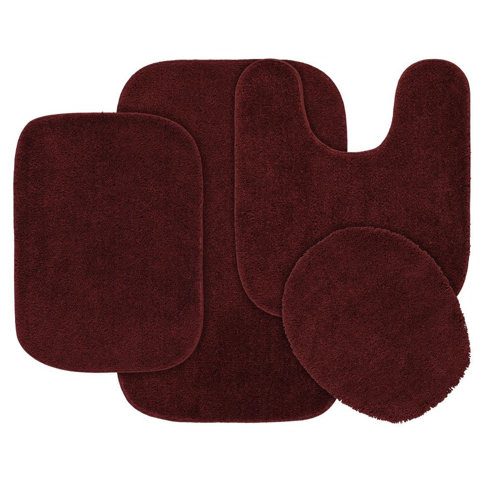 Garland Rug Traditional Bath Rug Set, 4-Piece, Chili Pepper Red