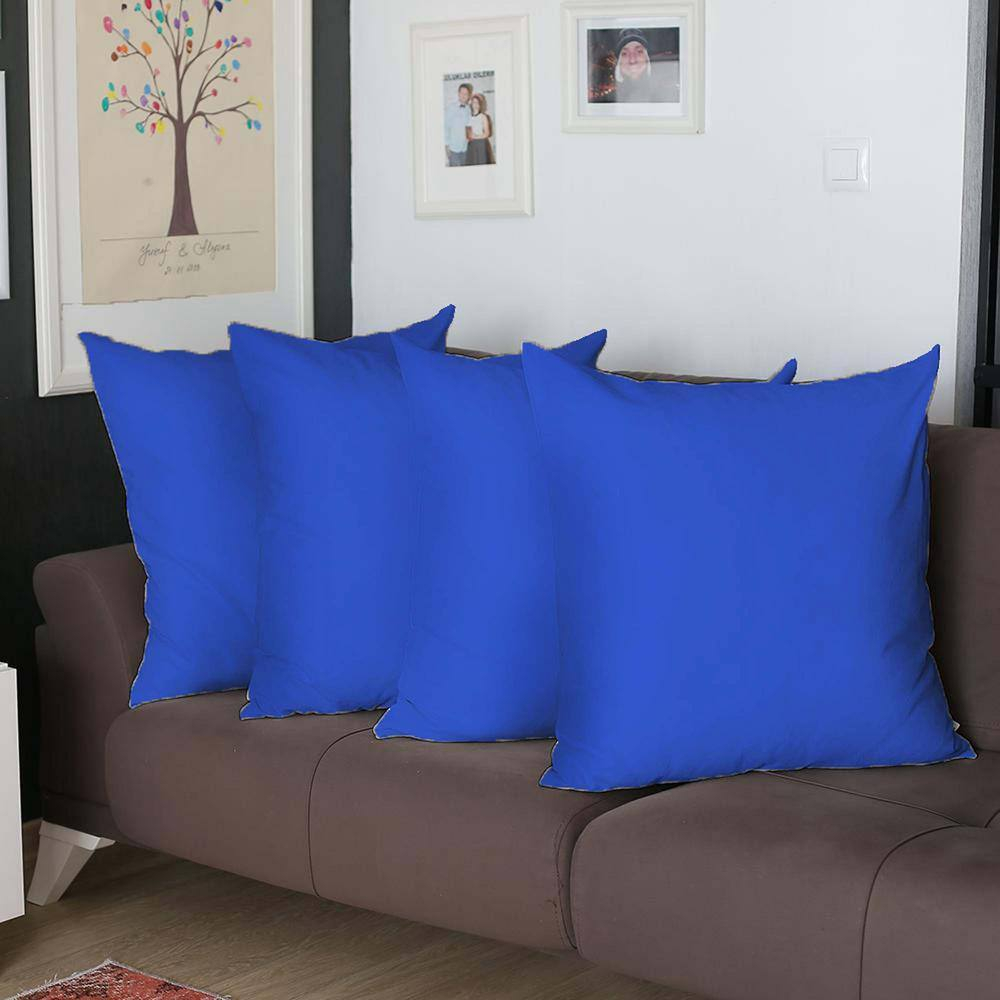 MIKE & Co. NEW YORK Honey Set of 4 Decorative Throw Pillow Cover Solid Color Sapphire Blue 26" x 26"