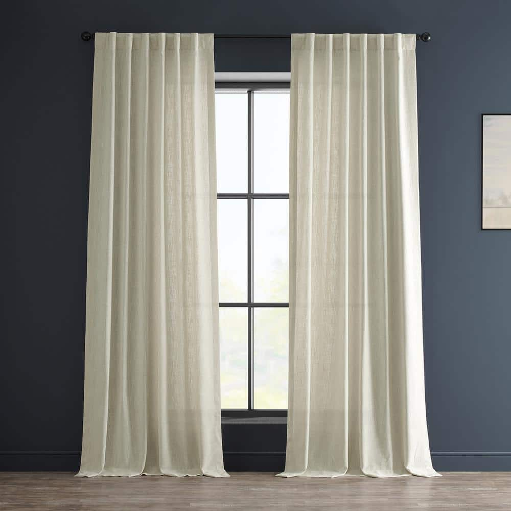 Barley Heavy Faux Linen Curtain (1 Panel), Barley, 50W X 96L