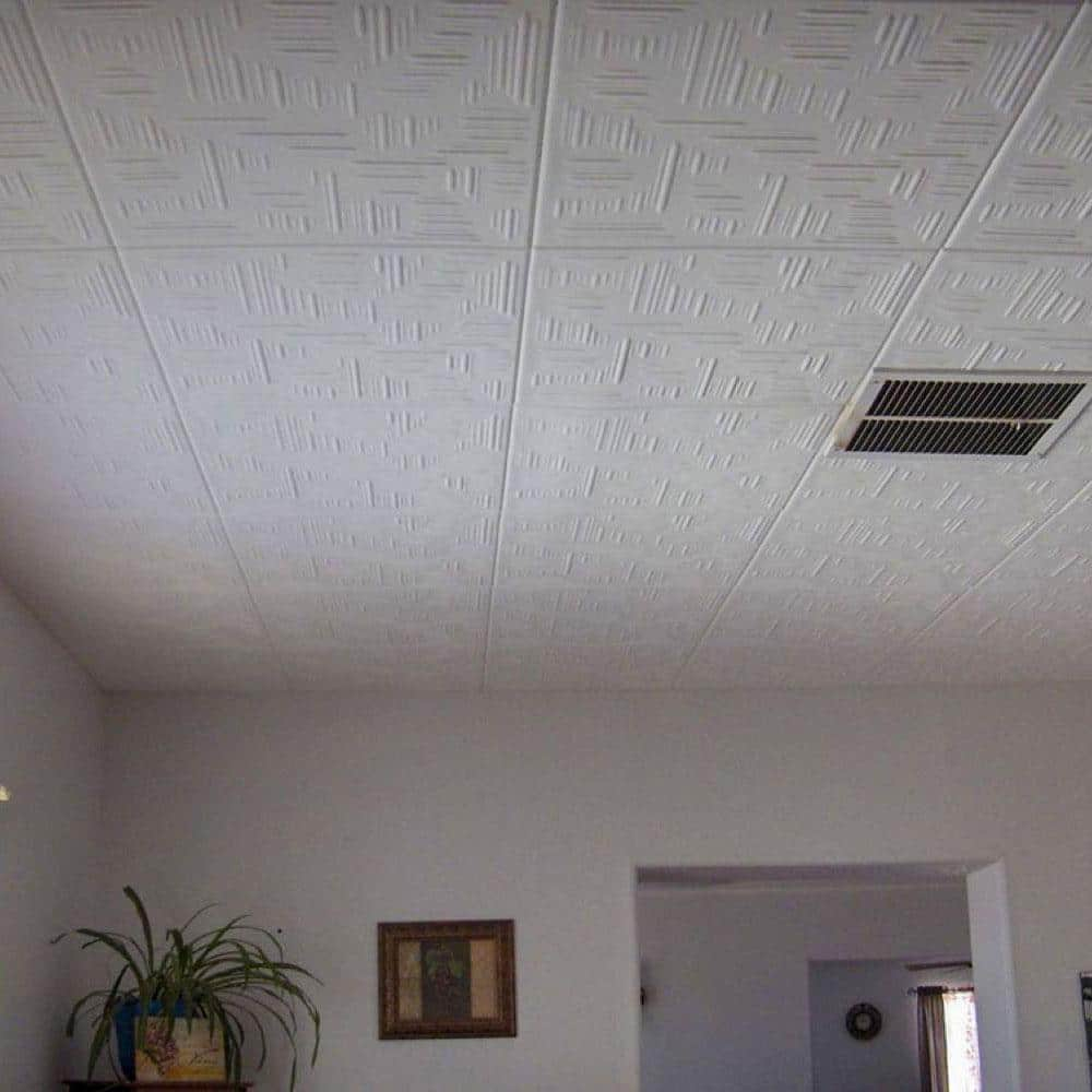 Country Wheat 1.6 ft. x 1.6 ft. Polystyrene Glue-up Ceiling Tile