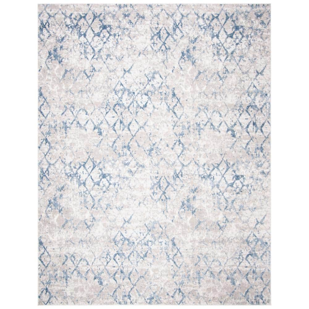 SAFAVIEH Amelia Roslyn Abstract Distressed Area Rug, Light Grey/Blue, 10' x 14'
