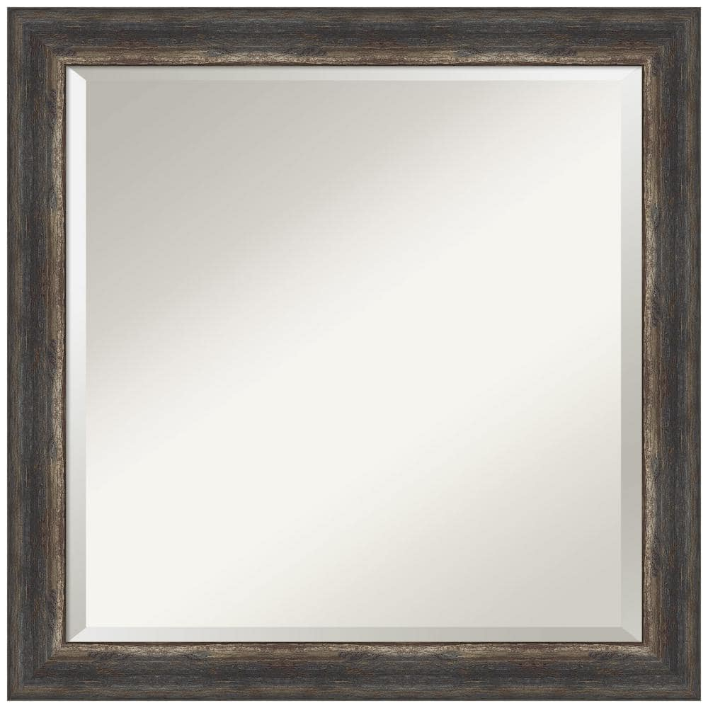 Bronze Bark Texture Rectangular Wood Vanity Mirror 30x30
