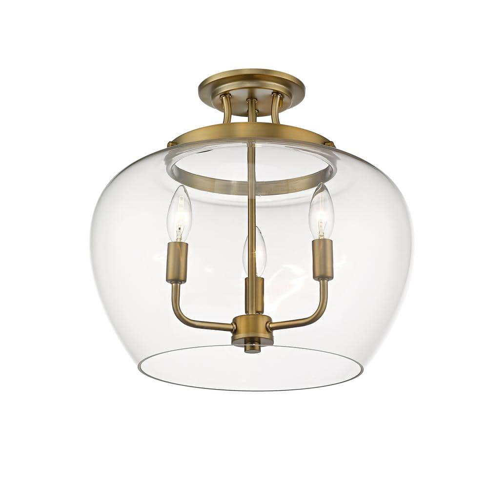 Z-Lite Joliet 3 - Light Semi-Flush Mount in  Olde Brass